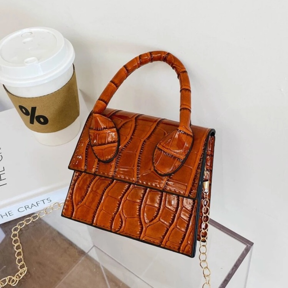 SHEIN Mini Crocodile Chain Satchel